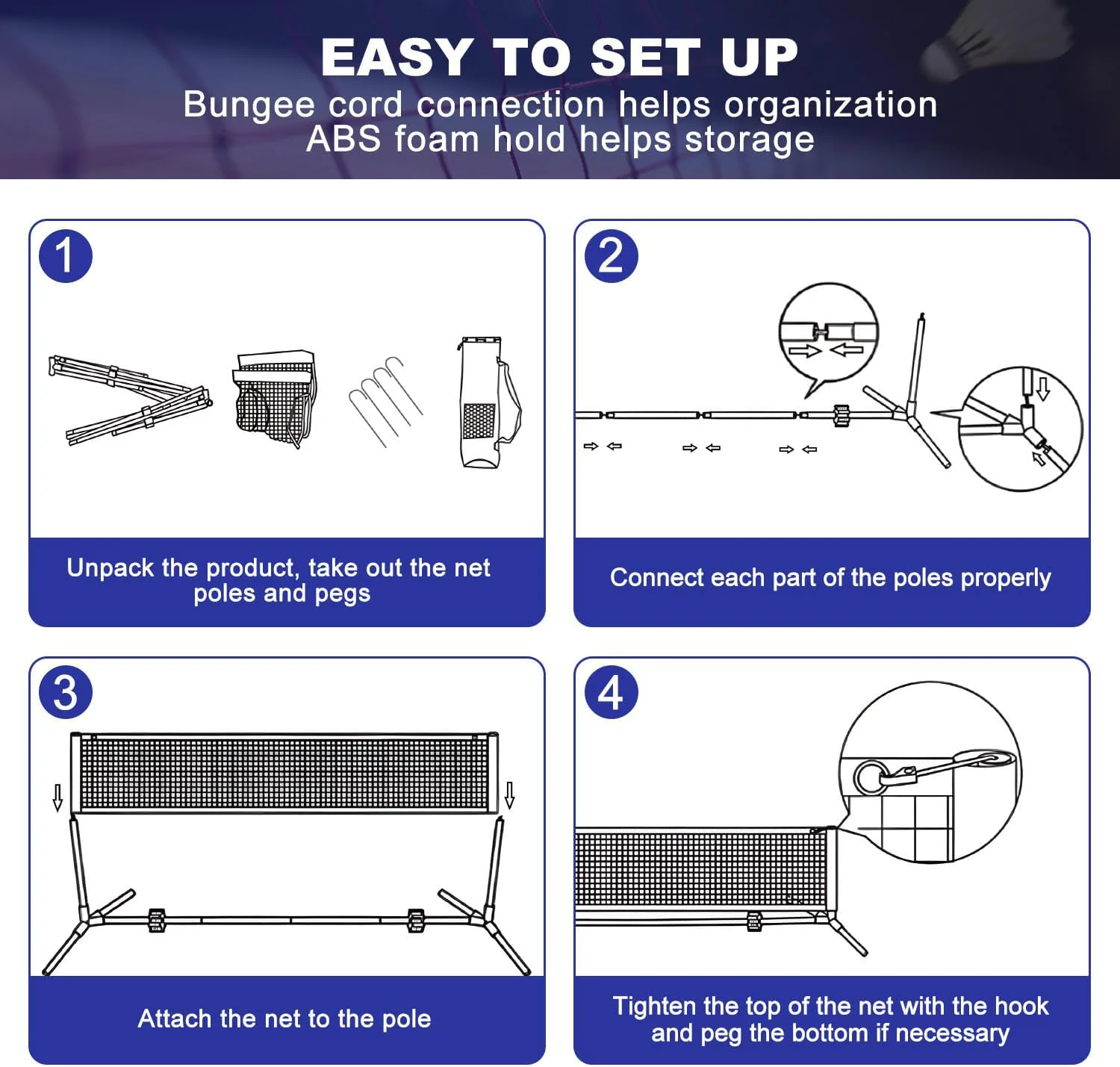 Badminton Outdoor - 10FT Yüksek Çelik Çok Amaçlı Spor
