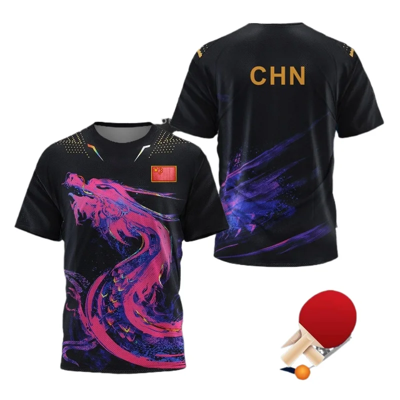 Badminton Outfit - ÇİN Ejderha Masa Tenisi Grafik T